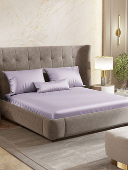 Haus & Kinder - Serene Lilac Fitted Bedsheet with Pillow Cover