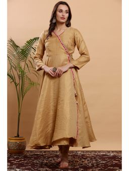 Kaanchie Nanggia - Gold Brocade Gota Work Anarkali