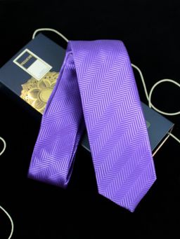 PELUCHE - Self Trickster Purple Necktie for Men