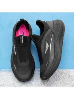 Red Tape - Women Textured Black Walking Slip-On Shoes