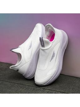 Red Tape - Women Textured Lavender and White Walking Slip-On Shoes