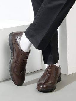 Teakwood - Men Brown Leather Lace-Up Brogues