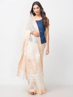 Fabindia - Cotton Mangalgiri Broad Border Sari