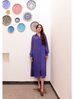 Taro India - Blue Neelambar Shirt Dress