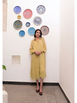 Taro India - Yellow Pistavi Shirt Dress