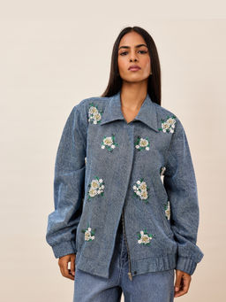 TRISARA - Blue Blossom Denim Jacket