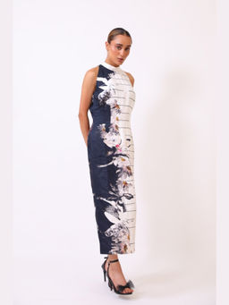 Bani Khurana - Multi-Colour Cotton Floral Bodycon Maxi Dress