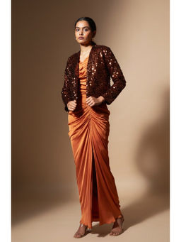 Vedika M - Red Full Sleeves Sequin Jacket