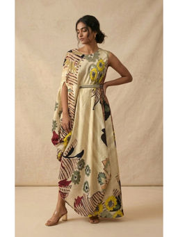 Vedika M - Sand Bloom Sleeveless A Line Maxi Dress