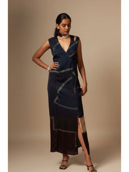 Vedika M - Panelled Overlap Bodycon Maxi Dress
