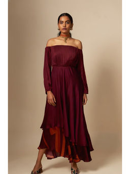 Vedika M - Off-Shoulder Layered A Line Maxi Dress