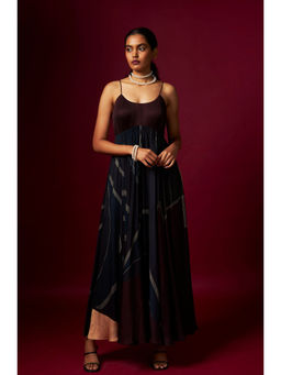 Vedika M - Abstract Print Flowy Strap A Line Maxi Dress