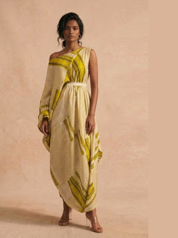Vedika M - Citrene Drop Shoulder Drape A Line Maxi Dress
