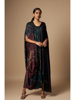 Vedika M - Abstract Print Kaftan Drape Maxi Dress