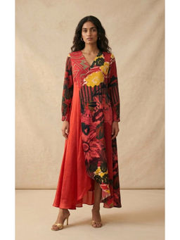 Vedika M - Scarlet Bloom A Line Maxi Dress