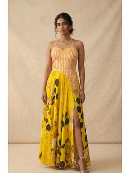 Vedika M - Sunshine Tie-Up A Line Maxi Dress