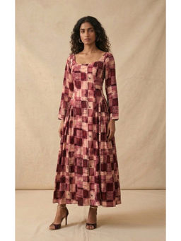 Vedika M - Eden Checkered Long A Line Maxi Dress
