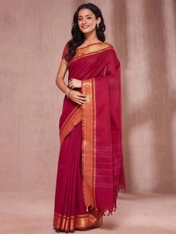 Fabindia - Pink Cotton Blend Sari