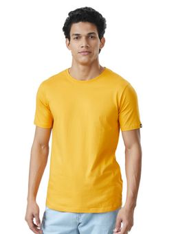 The Souled Store - Solid Mustard Yellow T-Shirt for Men