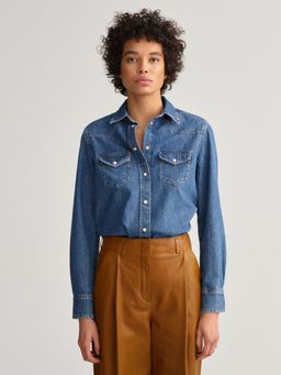 GANT - Women Solid Blue Shirt