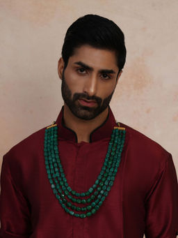 Ruby Raang Studio - Chunky Emerald Stone Layered Necklace