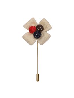 PELUCHE - Petal Glow Cream Floral Brooch For Men