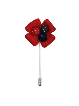 PELUCHE - Petal Glow Red Floral Brooch For Men