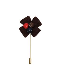 PELUCHE - Petal Glow Dark Brown Floral Brooch For Men