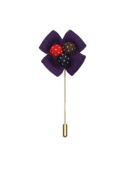 PELUCHE - Petal Glow Purple Floral Brooch For Men