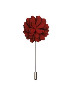PELUCHE - Petal Gem Red Floral Brooch For Men