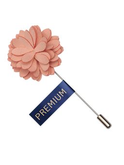 PELUCHE - Petal Gem Light Orange Floral Brooch For Men