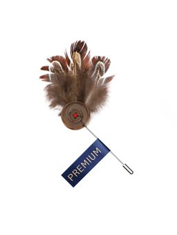 PELUCHE - Feather Finesse Brown Floral Brooch For Men