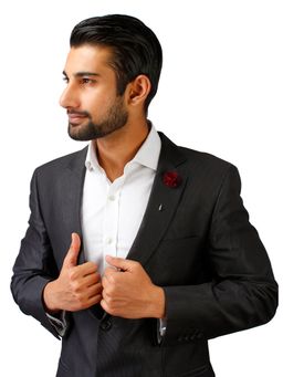 PELUCHE - Floral Elegance Maroon Brooch Lapel Pin For Men