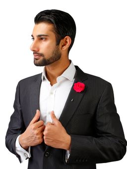 PELUCHE - Brawny Delicacy Dark Pink Brooch Lapel Pin For Men