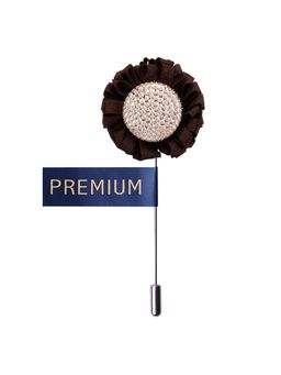 PELUCHE - Floral Charm Brown Brooch Lapel Pin For Men