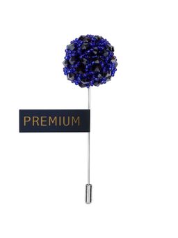PELUCHE - Crystal Flower Blue Brooch Lapel Pin For Men