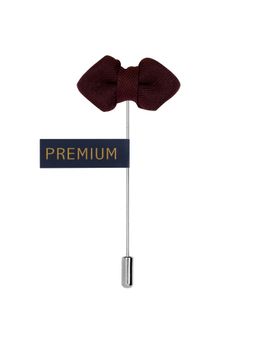 PELUCHE - Mini Bow Brown Brooch Lapel Pin For Men