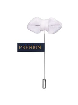 PELUCHE - Mini Bow White Brooch Lapel Pin For Men