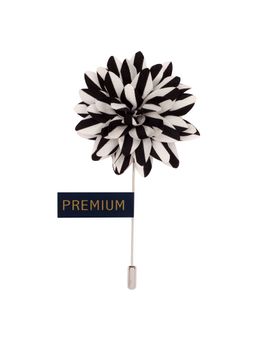 PELUCHE - Striped Petals Black Brooch Lapel Pin For Men