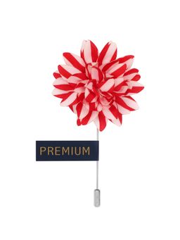 PELUCHE - Striped Petals Red Brooch Lapel Pin For Men