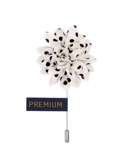 PELUCHE - Polka Petals White Brooch Lapel Pin For Men