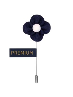 PELUCHE - The Four Petal Flower Blue Brooch Lapel Pin For Men