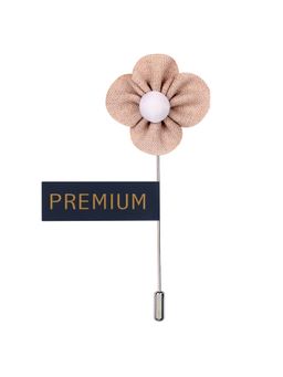 PELUCHE - The Four Petal Flower Cream Brooch Lapel Pin For Men