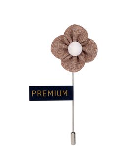 PELUCHE - The Four Petal Flower Khaki Brooch Lapel Pin For Men