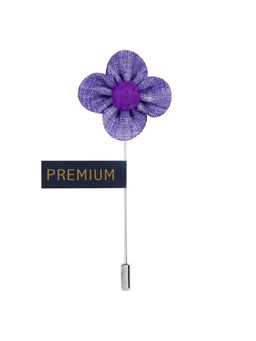 PELUCHE - The Four Petal Flower Lavender Brooch Lapel Pin For Men