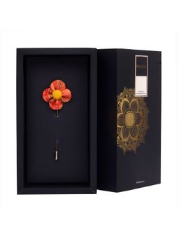 PELUCHE - The Four Petal Flower Orange Brooch Lapel Pin For Men