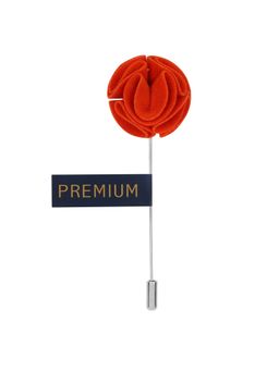 PELUCHE - The Dahlia Flower Orange Brooch Lapel Pin For Men