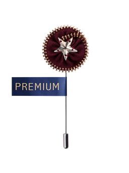 PELUCHE - Shining Star Maroon Brooch Lapel Pin For Men