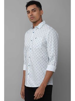 Allen Solly - Men Blue Regular Fit Print Full Sleeves Casual Shirt