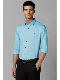 Allen Solly - Men Blue Slim Fit Solid Full Sleeves Casual Shirt